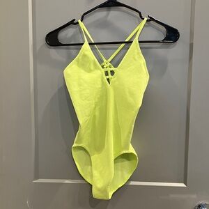 Neon Yellow Strappy Women's Tank Bodysuit